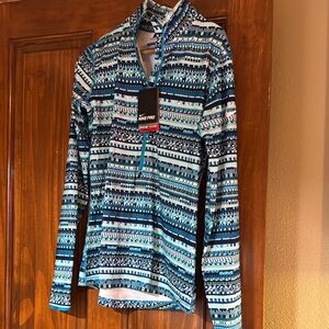 Nike Blue Zip Up Sweater with Nordic Pattern